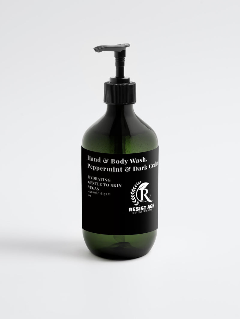 Hand & Body Wash, Peppermint & Dark Cedar - Resist Age