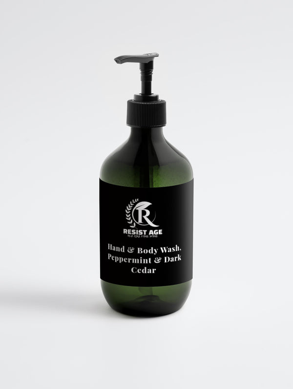 Hand & Body Wash, Peppermint & Dark Cedar - Resist Age