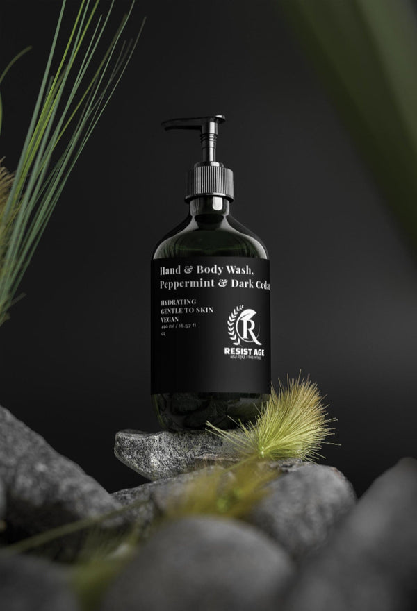 Hand & Body Wash, Peppermint & Dark Cedar - Resist Age